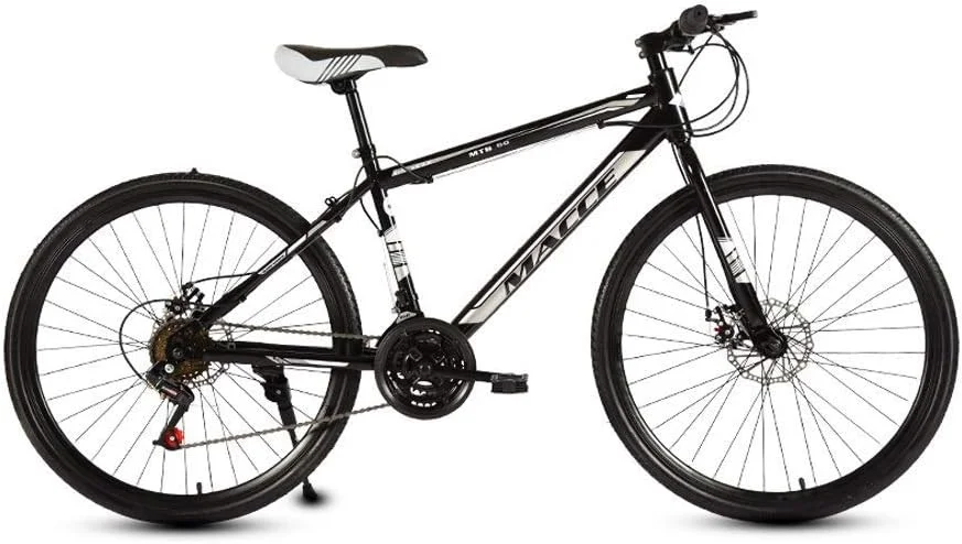 دوچرخه کوهستان، 21 دنده، پره ای، سایز 24/26 اینچ، فولاد کربنی، لاستیک های پهن، کمربند ایمنی قابل تنظیم، سیستم تعلیق جلو (سایز: XL)