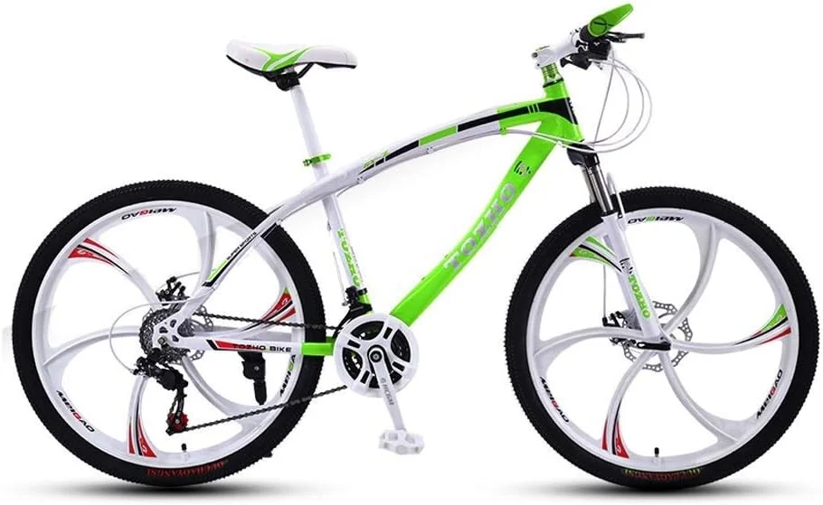 دوچرخه کوهستانی، 24 دنده برای بزرگسالان با 6 اینچ حرکت، دوچرخه چرخ برش 24/26، دوچرخه کوهستانی دیسکی دوبل مردانه، مناسب برای سواری در فضای باز، فریم فولادی کربنی (سایز: XL)