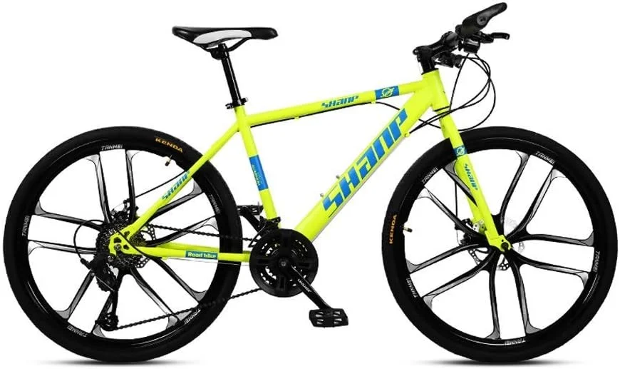 دوچرخه کوهستان چند دنده ای 21/24/27/30 سرعته 24/26 اینچی مناسب بزرگسالان، آقایان و بانوان، بدنه فولادی کربنی با دیسک ترمز (رنگ: 21 دنده، سایز: 24 اینچ)