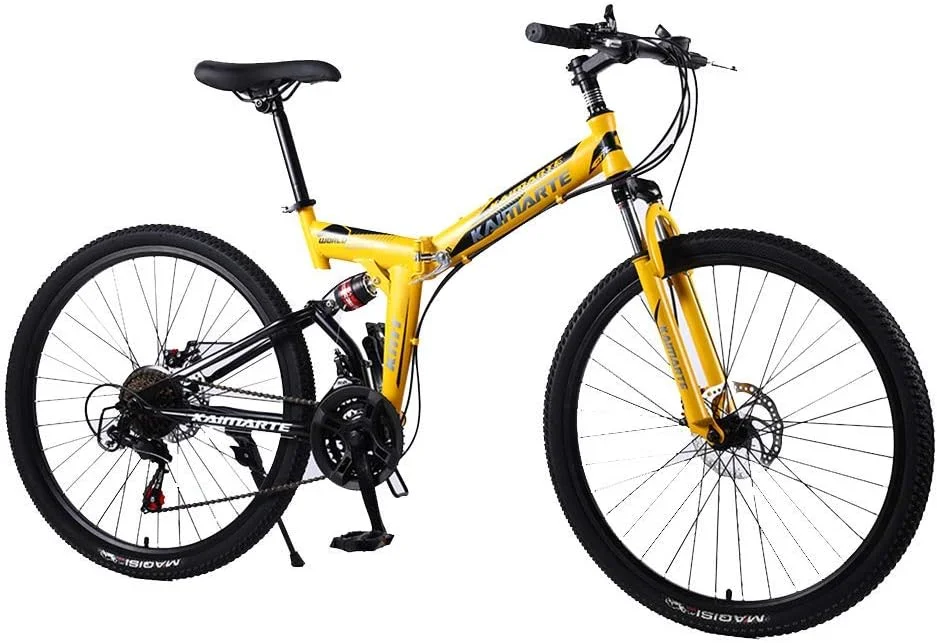 دوچرخه کوهستانی تاشو با دنده های مختلف در سایزهای ۲۱/۲۴/۲۷ و ۲۴/۲۶ اینچ، مناسب بزرگسالان، با چرخ پره ای و پره ای برش خورده (رنگ: ۲۴ اینچ، سایز: ۲۱ دنده)