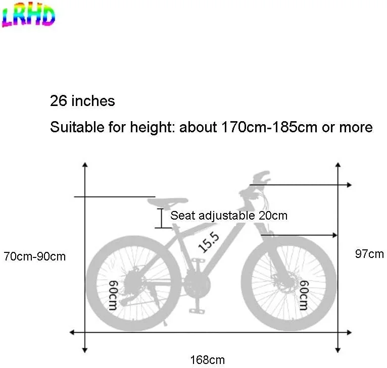 دوچرخه کوهستان، دوچرخه چند دنده 21/24/27 اینچ 24/26، مناسب بزرگسالان و آقایان، با فریم فولادی کربنی و ترمز دیسکی (رنگ: 24 دنده، سایز: 24 اینچ)