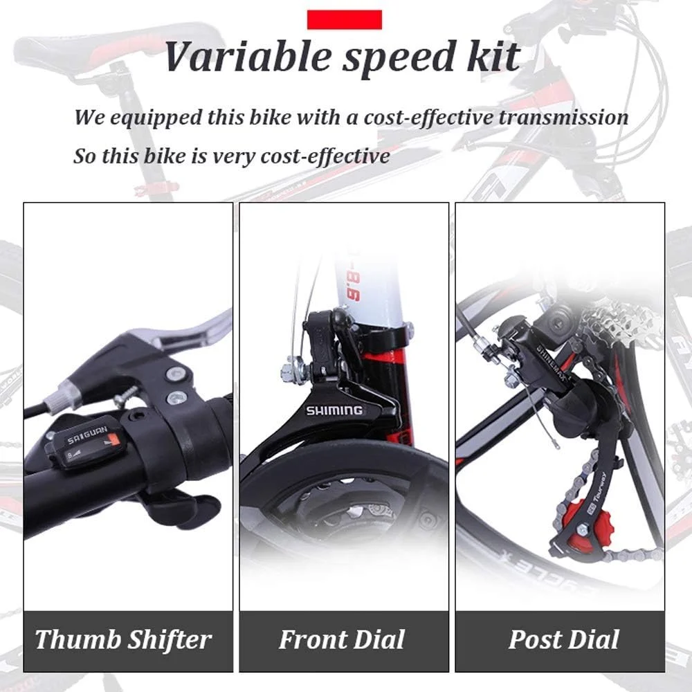 دوچرخه کوهستان MTB 10 با تیغه فولادی کربنی 24/26 اینچی، گیربکس 21 سرعته، کمک فنر چنگال جلو، دوچرخه مسابقه جاده ای مناسب برای فضای باز (سایز: XL)