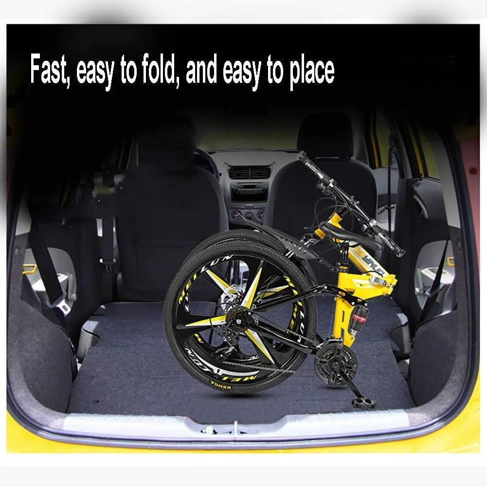 دوچرخه کوهستانی تاشو 21/24/27 سرعته، سایز 26 اینچ، دارای چرخ های 3/6/10/30/40 پره و سیستم تعلیق