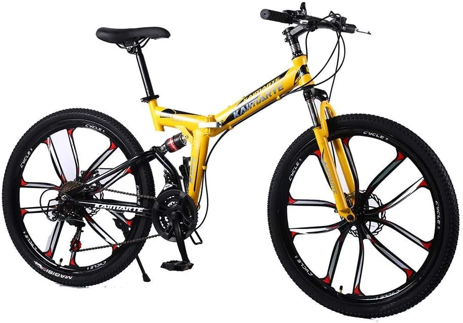 دوچرخه کوهستانی تاشو 21/24/27 24/26 اینچی MTB مناسب برای بزرگسالان، دوچرخه کوهستانی تاشو دوبل (رنگ: 24 اینچ، سایز: 27 دنده)
