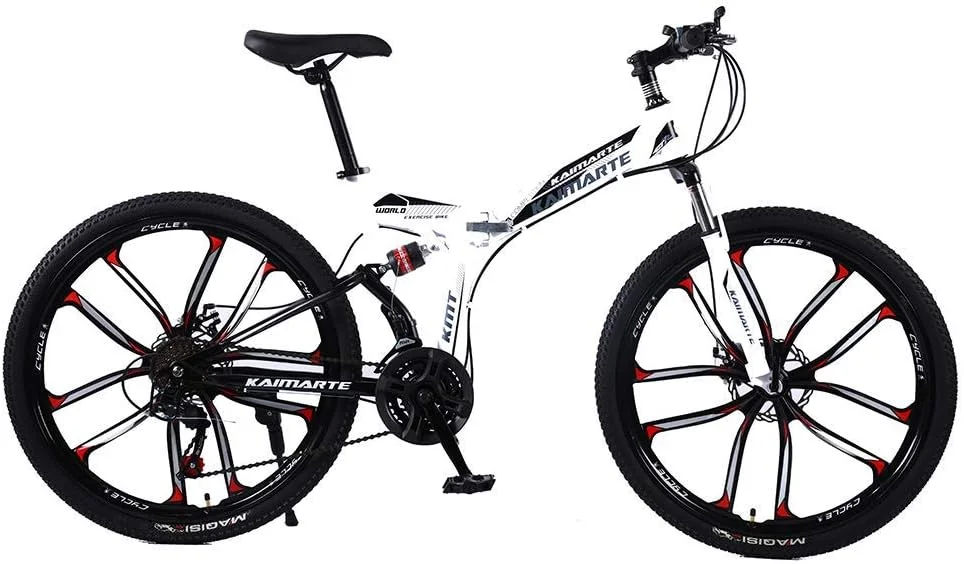 دوچرخه 24/26 اینچی با 21/24/27 دنده، دارای کمک فنرهای جلو و عقب، مناسب برای کوهستان، BMX و دانشجویان (رنگ: 24 اینچ، سایز: 24 دنده)