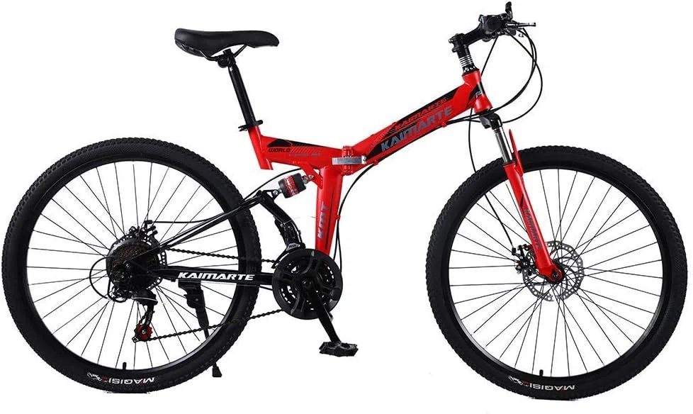 دوچرخه کوهستانی تاشو فولادی با دنده های سرعتی 21/24/27 24/26 اینچی (رنگ: 24 اینچ، سایز: 24 دنده)