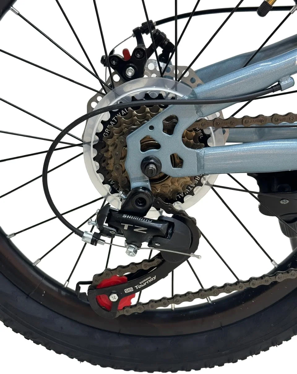 دوچرخه کوهستانی بچه گانه 20 اینچی Shard – 21 دنده، فریم فولاد کربنی، سیستم تعلیق دوگانه، ترمزهای دیسکی جلو و عقب، صندلی قابل تنظیم