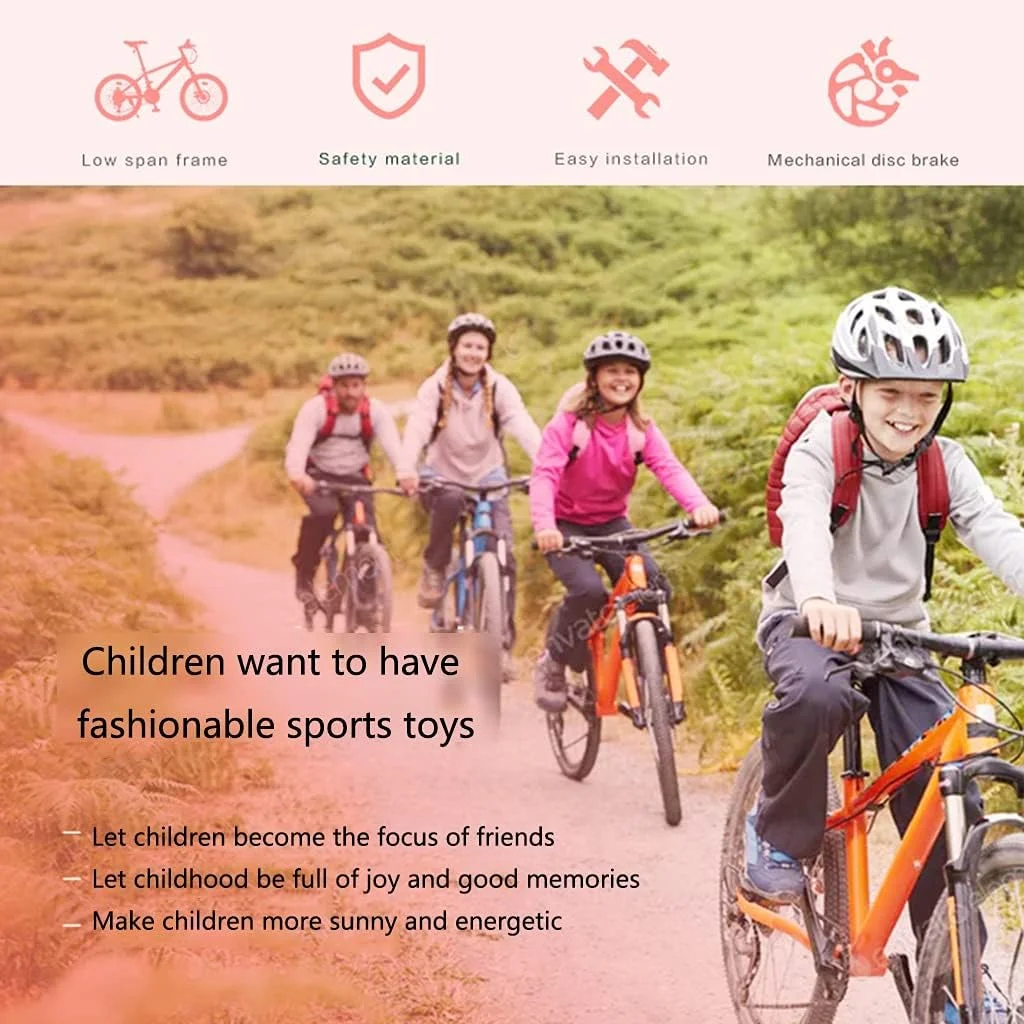 دوچرخه کوهستان مناسب فضای باز سایز ۲۰ اینچ با دنده متغیر، دوچرخه کراس کانتری با ۲۴ دنده متغیر و فریم با ارتفاع کم برای پسران و دختران (زرد)