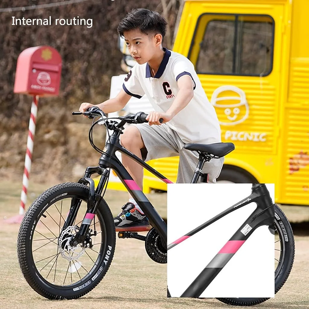 دوچرخه کوهستانی 20 اینچی مناسب فضای باز، دوچرخه کوهستانی 21 سرعته با فریم آلیاژ منیزیم و ترمز دیسکی دوبل مکانیکی (مشکی)