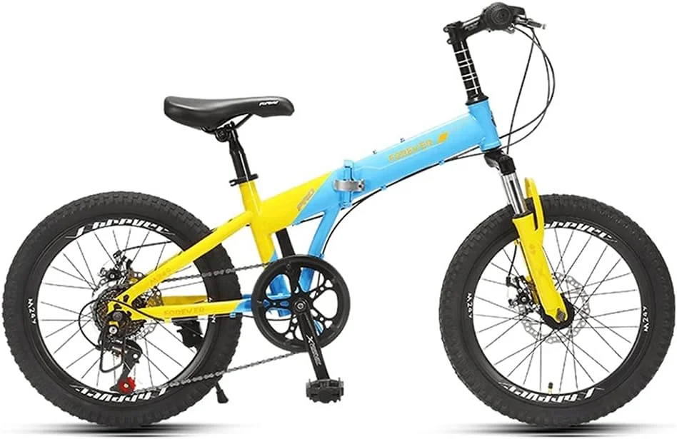 دوچرخه کوهستانی تاشو 20 اینچی مناسب فضای باز، 6 سرعته، سبک وزن، مناسب دانش آموزان و جوانان با ترمزهای دیسکی جلو و عقب