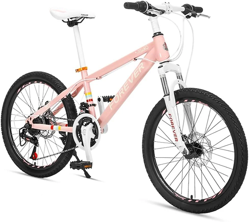 دوچرخه های کوهستانی دخترانه 22 اینچی با سرعت متغیر، ترمزهای دیسکی مکانیکی جلو و عقب برای رفت و آمد به مدرسه