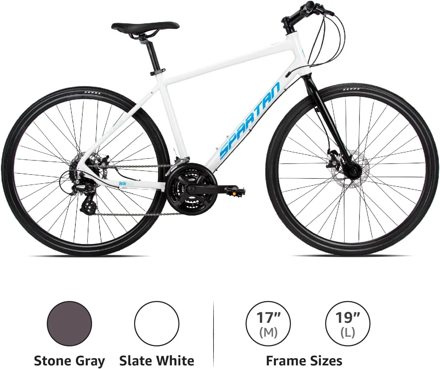 دوچرخه ورزشی اسپارتان دولومیت 700c | دوچرخه جاده ای آلیاژی با فریم سبک | شانژمان و دسته دنده شیمانو | 24 دنده | سفید سنگی و خاکستری سنگی | سایز فریم مدیوم و لارج