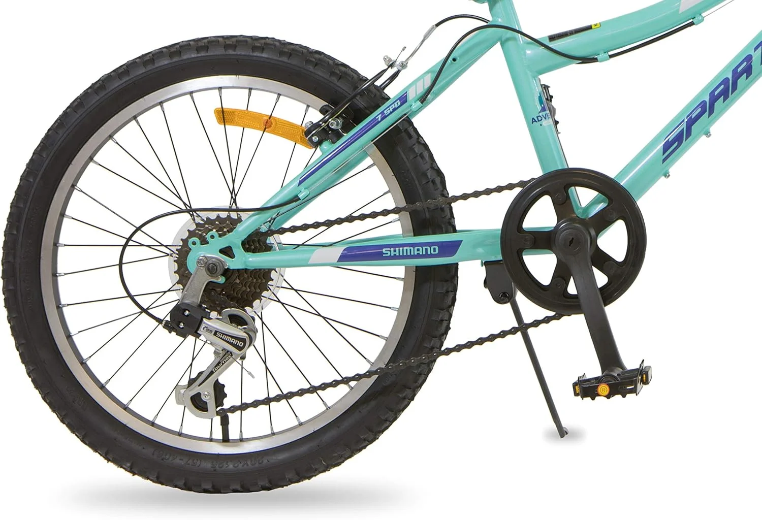 دوچرخه کوهستانی اسپارتان مدل Panther سایز 20 اینچ، دارای دنده و دسته دنده شیمانو، ترمز و طوقه آلیاژی