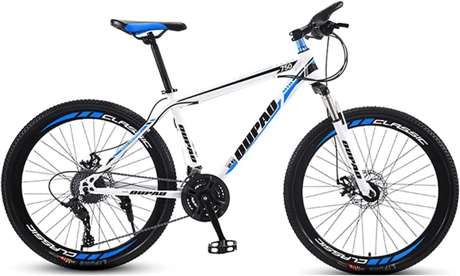 دوچرخه کوهستان، دوچرخه جاده‌ای آفرود بزرگسالان سایز 24 اینچ با 21/24/27 دنده متغیر و سیستم جذب شوک، مناسب برای نوجوانان، دانشجویان، آقایان و بانوان، دوچرخه‌سواری ورزشی و مسابقه ای - 10 چرخ - 24 دنده (چرخ پره ای مشکی قرمز)