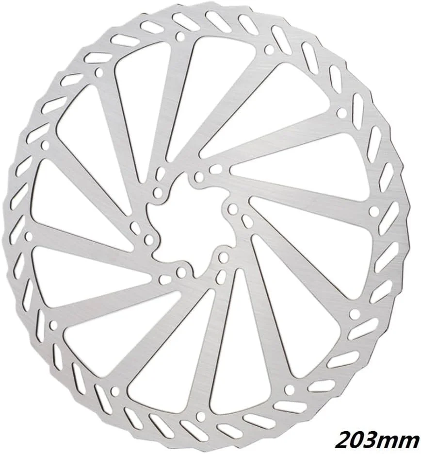 دیسک ترمز دوچرخه کوهستان 160mm 180mm 203MM سطح صاف بدون آسیب رساندن به دست مناسب برای دوچرخه های تاشو دیسک ترمز موتور سیکلت (بژ: A، اندازه: 203MM)