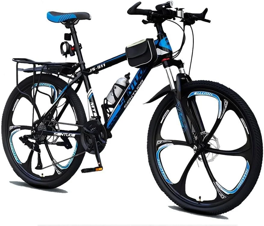 دوچرخه کوهستانی 24، 26 و 27.5 اینچی با 21 دنده، ترمز دیسکی دوبل، چرخ های 6 پره، مناسب برای مردان، زنان و بزرگسالان، ظرفیت حمل 200 کیلوگرم