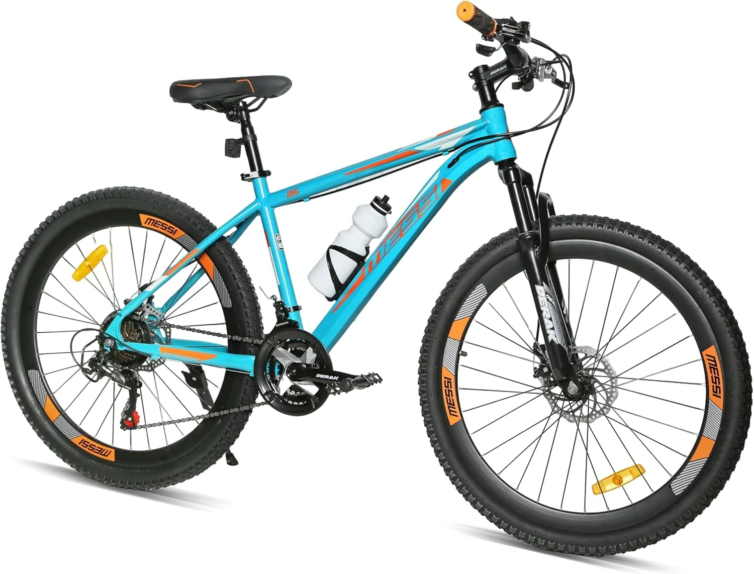 دوچرخه کوهستان 24 اینچی جوانان/بزرگسالان MESSI، 7-21 سرعته تورنی توسط DerakBikes (24، نارنجی سبز)