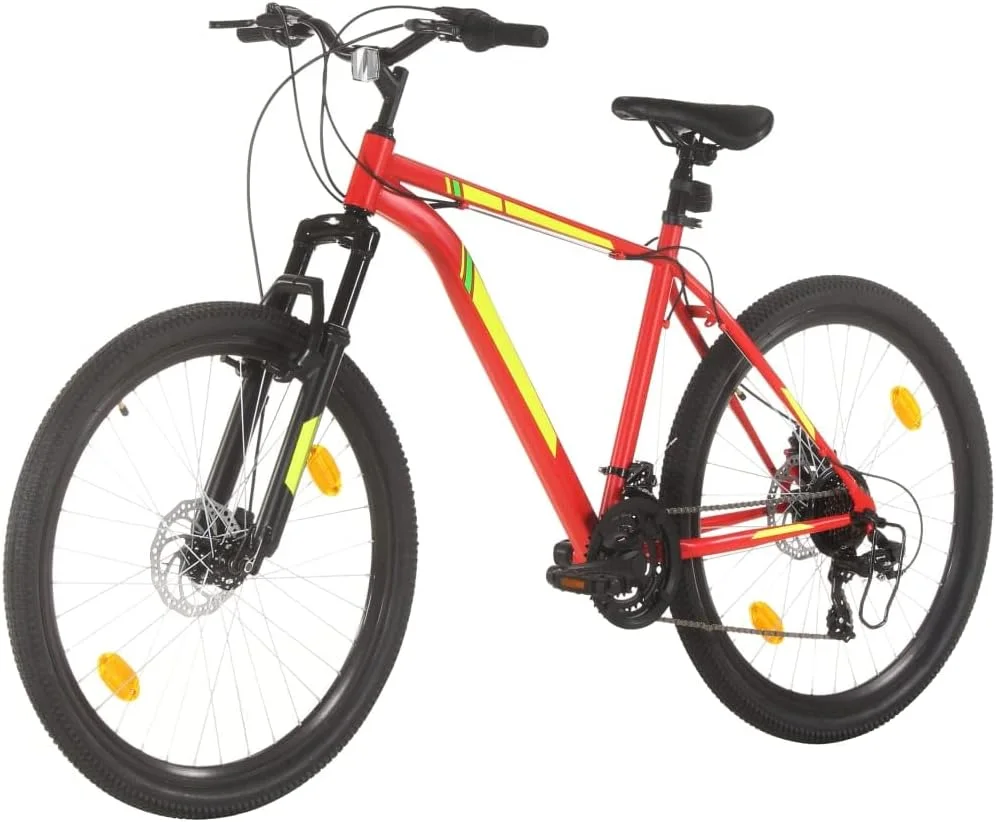 دوچرخه کوهستان 21 دنده چرخ 27.5 اینچ سایز 42 سانتی متر قرمز + جنس فریم/دوشاخ: فولاد