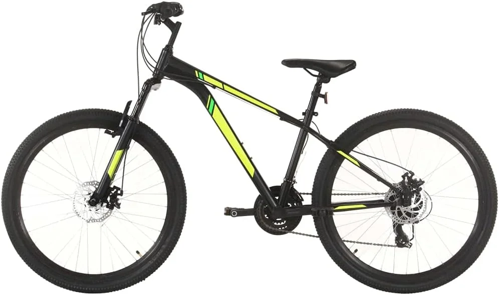 دوچرخه کوهستان 21 دنده چرخ 27.5 اینچ سایز 38 سانتی متر مشکی + جنس بدنه/دوشاخ: فولاد