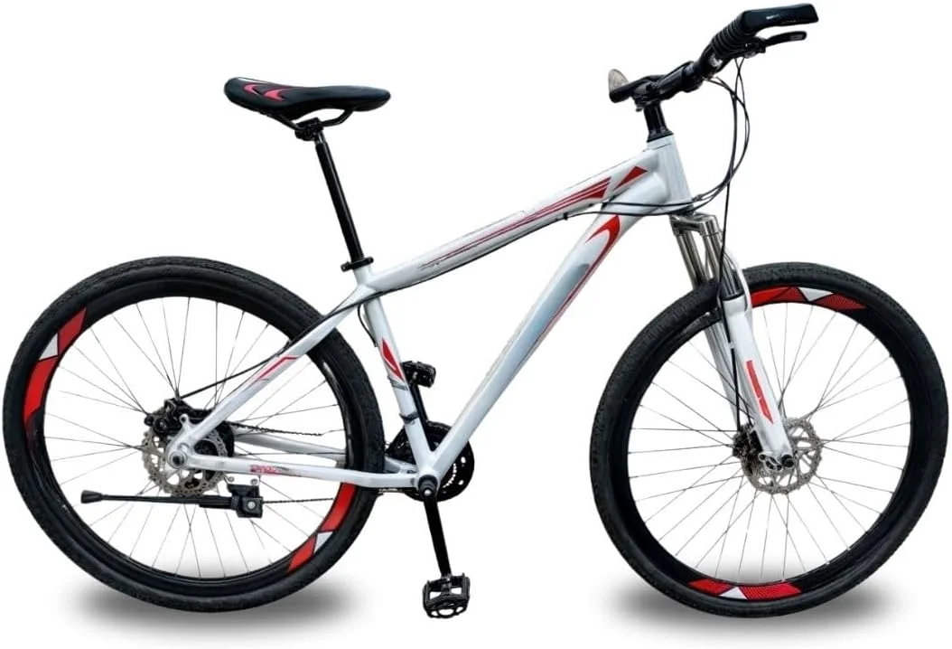 دوچرخه کوهستان برای آقایان و بانوان | سایز 26 اینچ | 24 دنده | فریم آلومینیومی سبک | ترمز دیسکی دوبل | سیستم تعلیق جلو، سفید