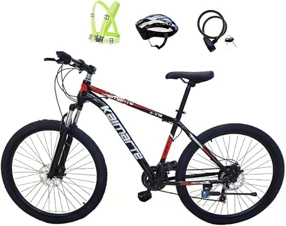 دوچرخه کوهستان، 29 اینچ، 21 دنده، فریم فولاد کربنی، قرمز/مشکی، ترمز دیسکی دوبل، سیستم تعلیق جلو