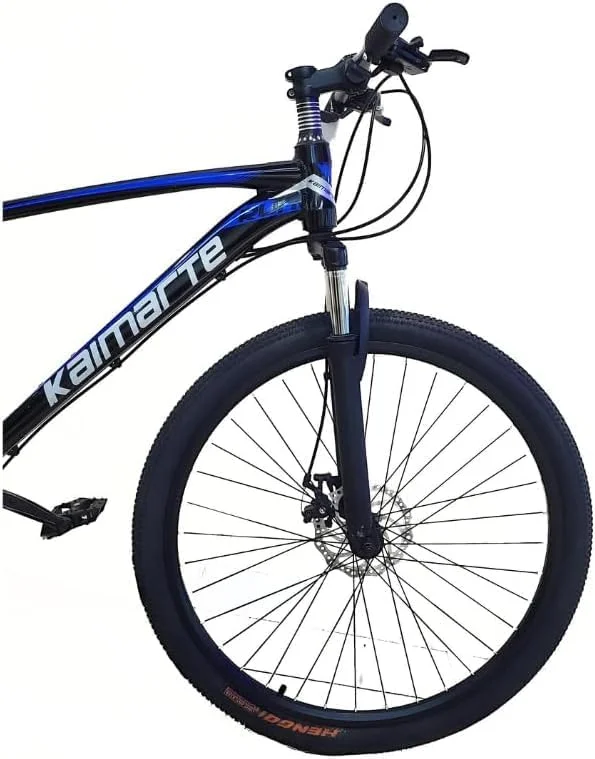 دوچرخه کوهستانی، 29 اینچ، 21 دنده، بدنه فولاد کربنی، آبی، ترمز دیسکی دوبل، سیستم تعلیق جلو