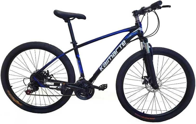 دوچرخه کوهستانی، 29 اینچ، 21 دنده، بدنه فولاد کربنی، آبی، ترمز دیسکی دوبل، سیستم تعلیق جلو