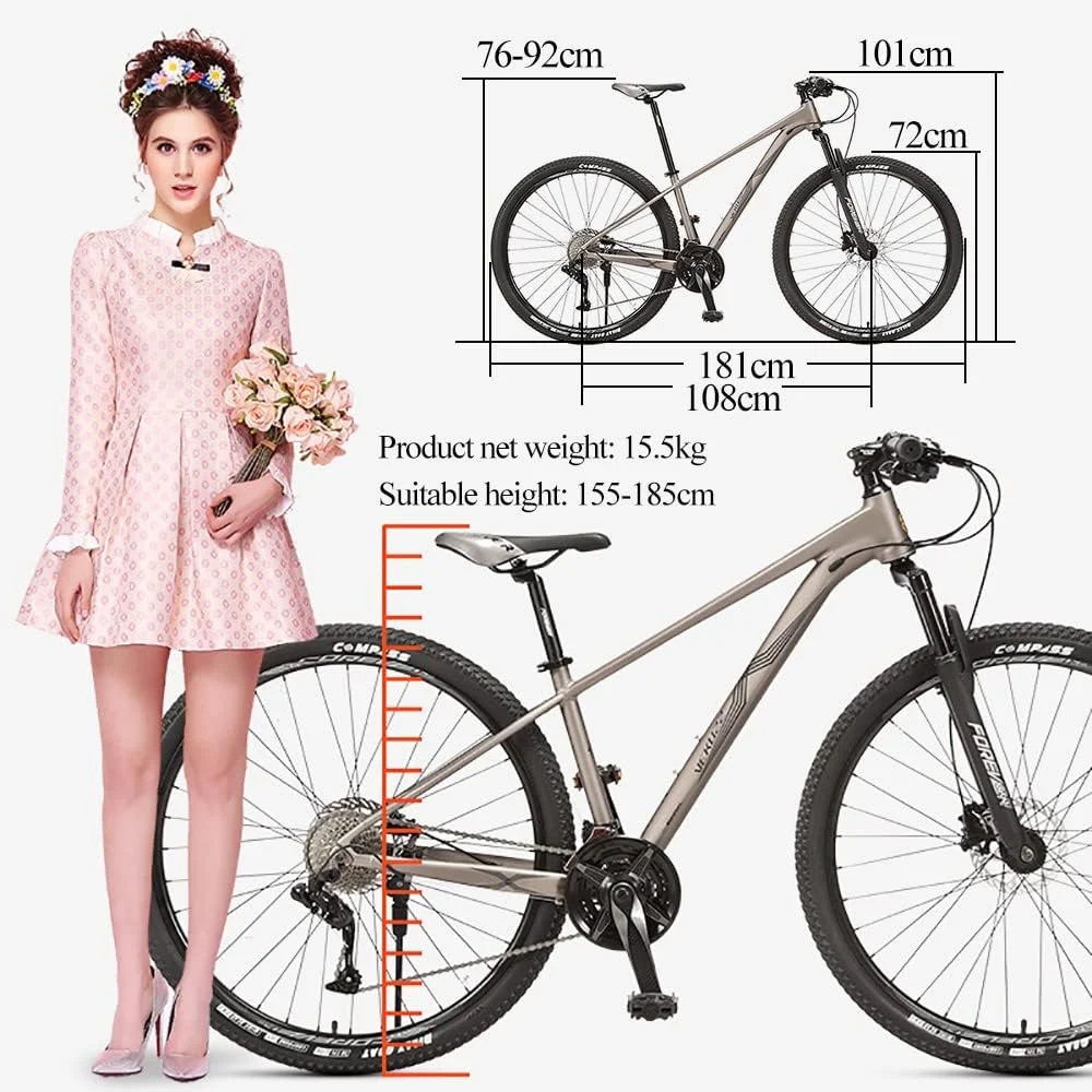 دوچرخه کوهستان 29 اینچی، دوچرخه کوهستان Hardtail با فریم آلومینیومی 19 اینچی، سیستم محرکه سبک وزن 27/30 سرعته با پره های ترمز دیسکی برای آقایان و بانوان