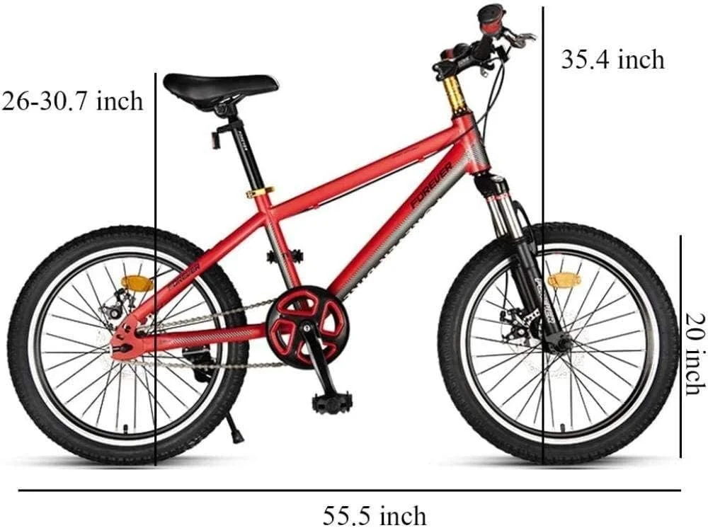 دوچرخه کوهستانی کودکان، دوچرخه فولادی کربنی سخت با ترمز دیسکی دوگانه ضد لغزش، مناسب برای مسیرهای کوهستانی، دوچرخه شهری مناسب برای جاده و مسیرهای خاکی