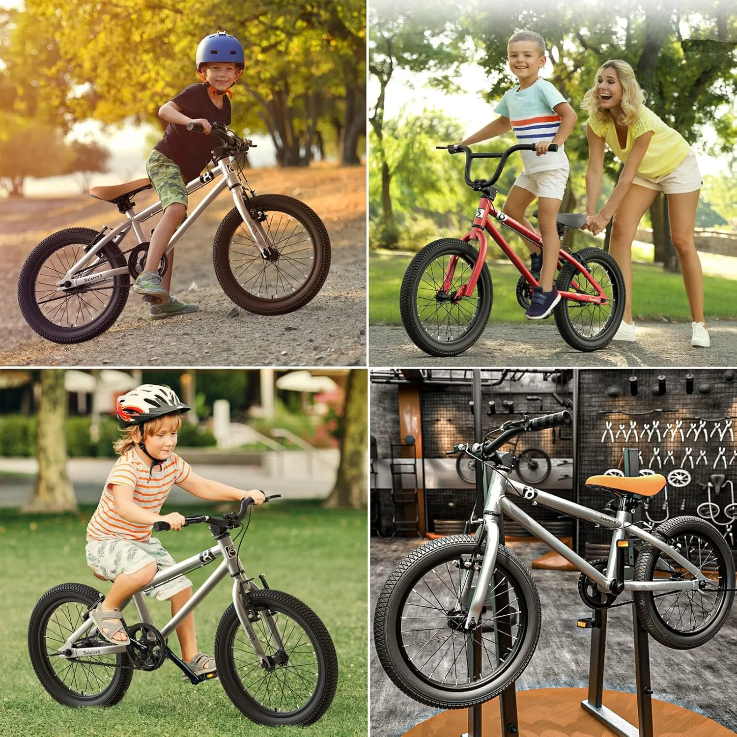 دوچرخه سه چرخ برای بزرگسالان، دوچرخه کوهستانی 16 اینچی فولاد کربنی با کیفیت بالا مناسب برای کودکان 105-135 سانتی متر، نقره ای