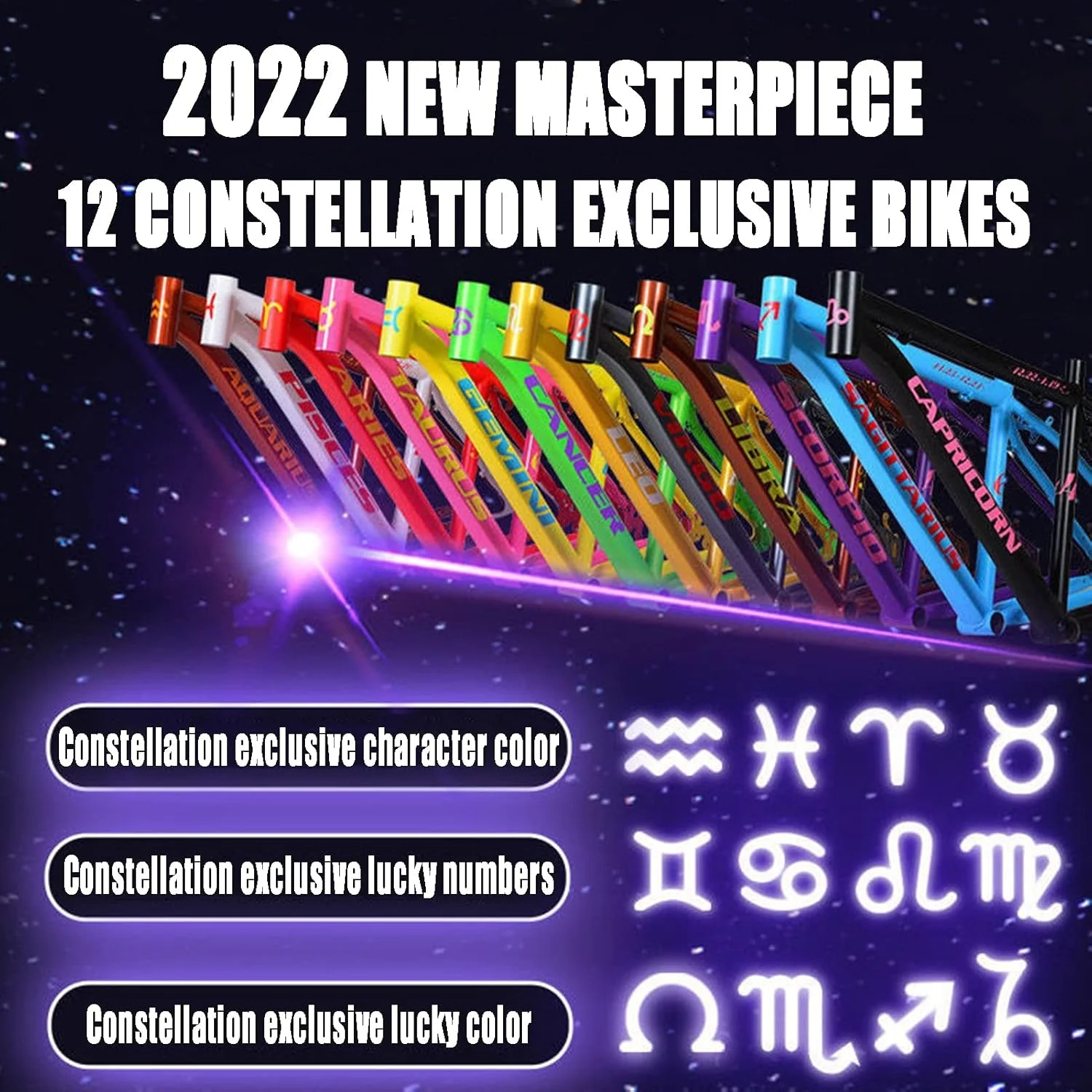 دوچرخه کوهستان 26 اینچی بزرگسال، 21 دنده ترمز دیسکی و کمک فنر جلو، دوچرخه کوهستان هاردتیل برای زنان مردان دختران پسران، دوچرخه سبک وزن 12 صورت فلکی، دلو