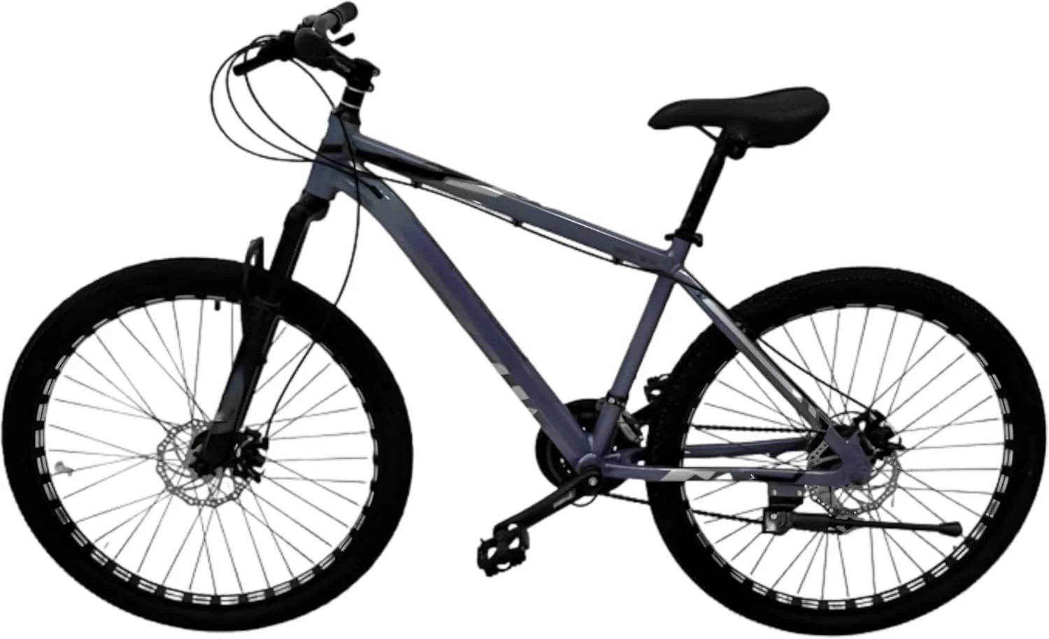 دوچرخه کوهستان 26 اینچ | 24 دنده | مدل پرچمدار 2025 | دوچرخه ورزشی مناسب تناسب اندام با ترمزهای دیسکی دوبل و سیستم تعلیق جلو | خاکستری