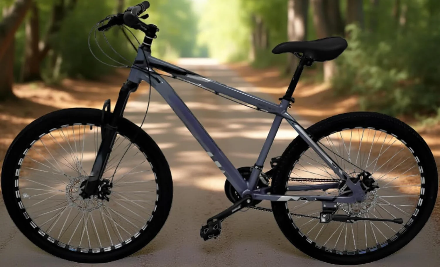 دوچرخه کوهستان 26 اینچ | 24 دنده | مدل پرچمدار 2025 | دوچرخه ورزشی مناسب تناسب اندام با ترمزهای دیسکی دوبل و سیستم تعلیق جلو | خاکستری