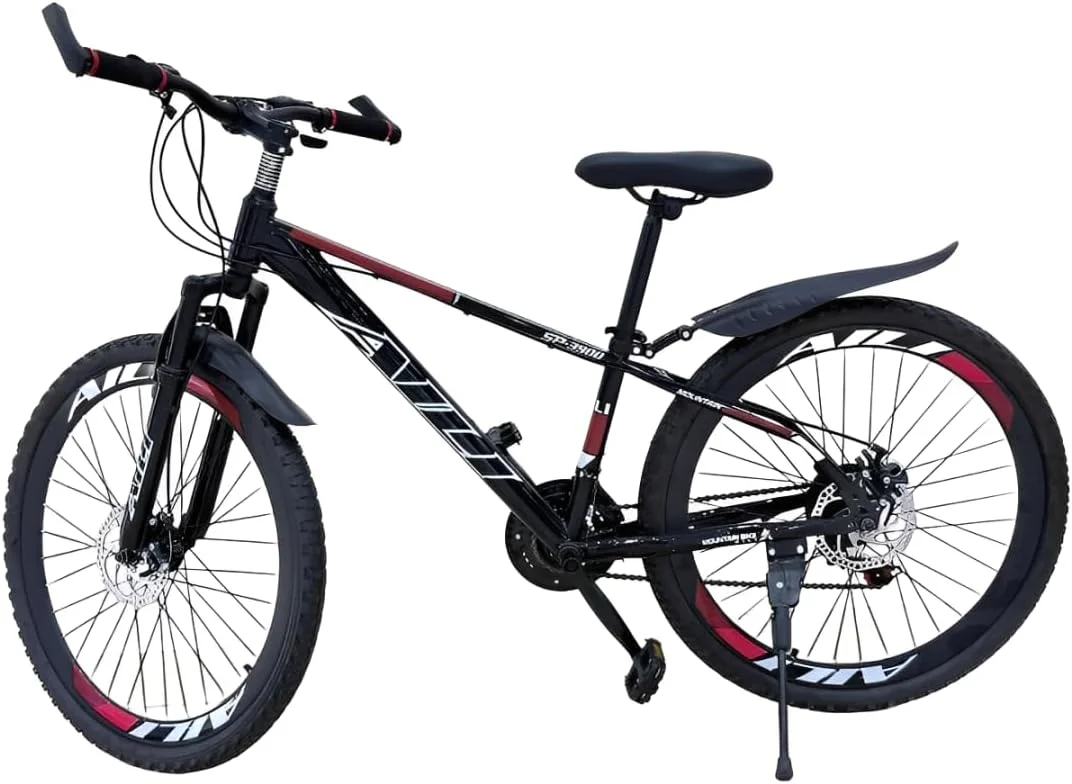 دوچرخه کوهستان 26 اینچی | 21 دنده | دوچرخه ورزشی مناسب تناسب اندام با ترمزهای دیسکی دوگانه و سیستم تعلیق جلو | فریم فولادی بادوام برای بزرگسالان