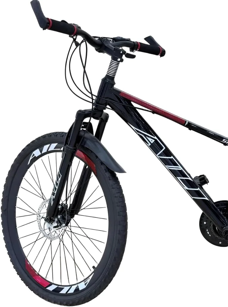 دوچرخه کوهستان 26 اینچی | 21 دنده | دوچرخه ورزشی مناسب تناسب اندام با ترمزهای دیسکی دوگانه و سیستم تعلیق جلو | فریم فولادی بادوام برای بزرگسالان