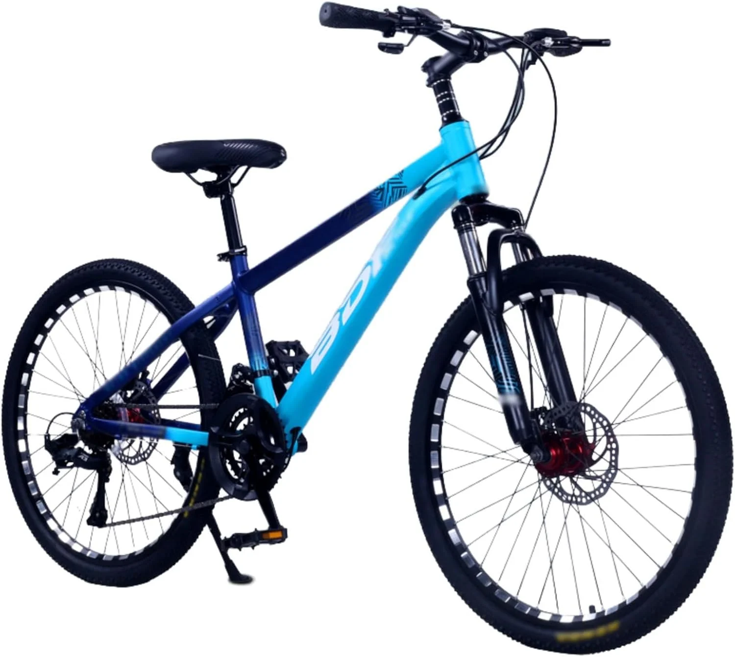 دوچرخه کوهستان با فریم آلومینیومی سبک، ترمز دیسکی دوبل و 21 دنده برای آقایان و بانوان در سایزهای 20، 22، 24 و 26 اینچ