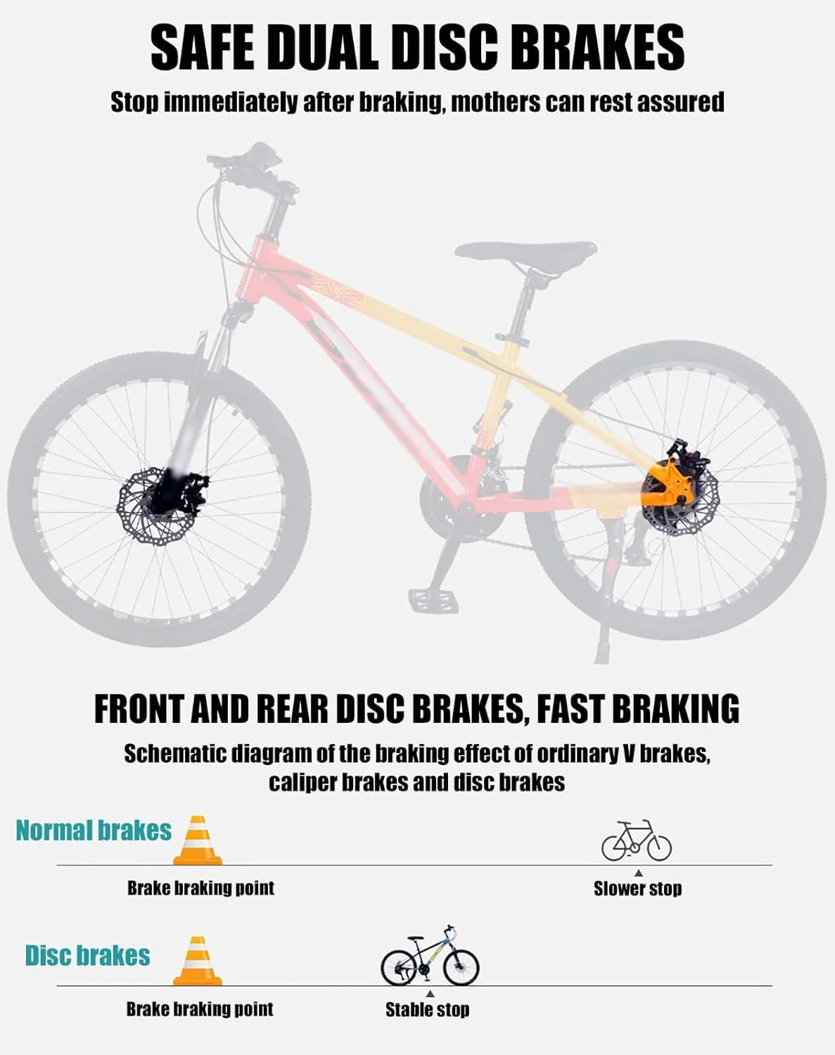 دوچرخه کوهستان با فریم آلومینیومی سبک، ترمز دیسکی دوبل و 21 دنده برای آقایان و بانوان در سایزهای 20، 22، 24 و 26 اینچ