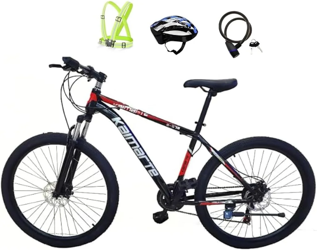 دوچرخه کوهستانی، 29 اینچ، 21 دنده، فریم فولاد کربنی، قرمز/مشکی، ترمز دیسکی دوبل، سیستم تعلیق جلو