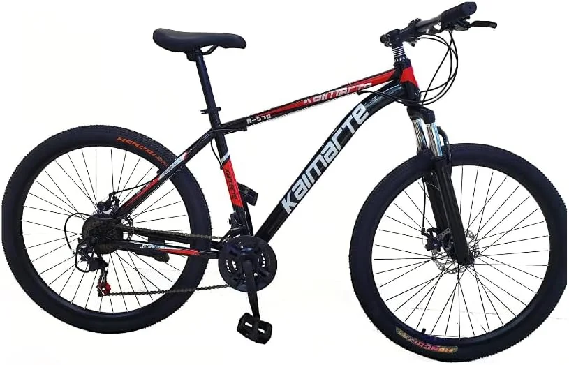 دوچرخه کوهستانی، 29 اینچ، 21 دنده، فریم فولاد کربنی، قرمز/مشکی، ترمز دیسکی دوبل، سیستم تعلیق جلو