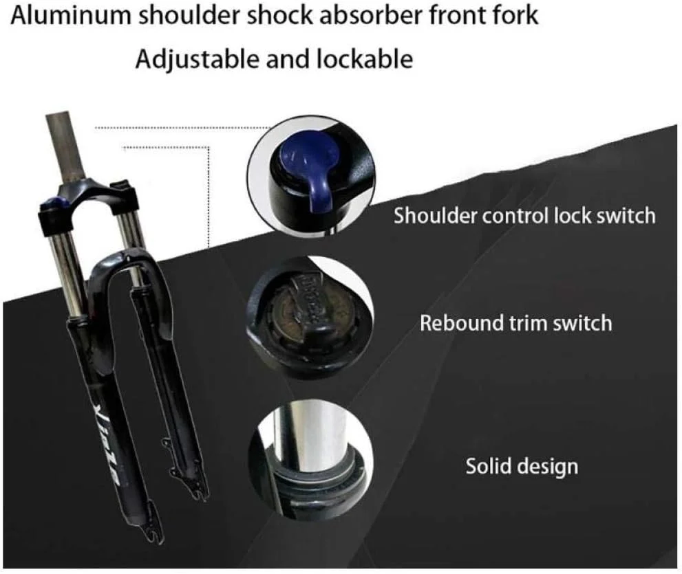 دوچرخه کوهستان مردانه، چرخ‌های پره‌ای 26 اینچی، فریم فولادی کربنی، دوچرخه تاشو دو کمک فنره 21/24/27 سرعته، مناسب برای همه، آبی
