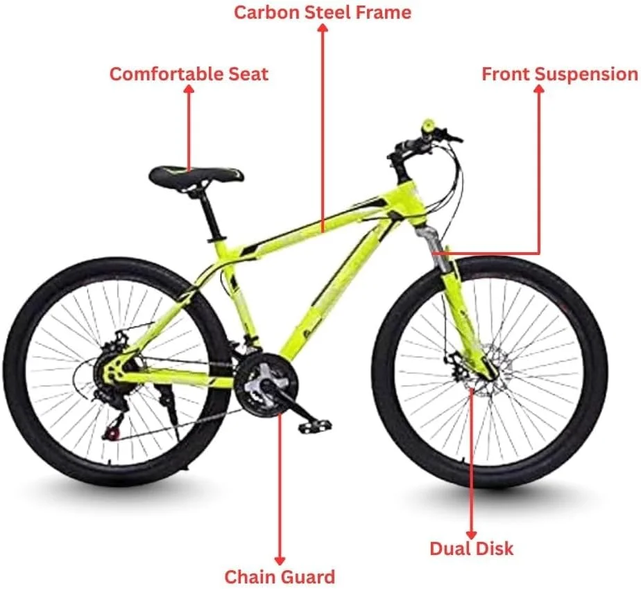 دوچرخه کوهستان 24 اینچ | دوچرخه ورزشی و تناسب اندام 24 سرعته | فریم فولادی بادوام | سیستم ترمز دیسکی | لاستیک های مناسب تمام سطوح | صندلی قابل تنظیم