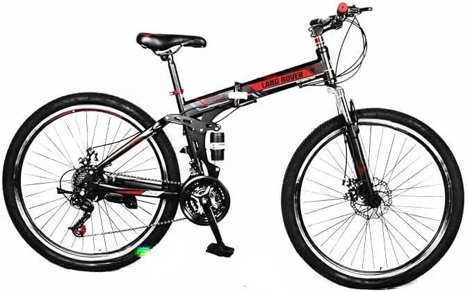 دوچرخه کوهستانی تاشو 26 اینچی | دوچرخه 21 سرعته با سیستم تعلیق کامل و ترمزهای دیسکی دوگانه | قاب تاشو، فولاد بادوام، مناسب برای مسیرهای ناهموار و شهر