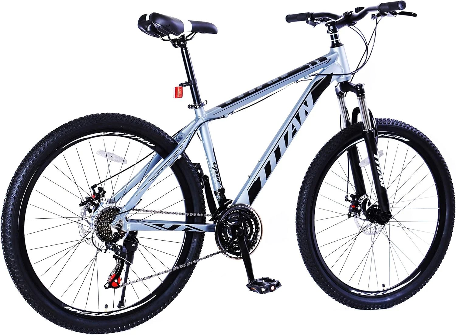 دوچرخه کوهستانی آلیاژ آلومینیوم Mogoo Titan سایز 24/26/27.5/29 اینچ، 21 دنده، دوچرخه بزرگسال، ترمز دیسکی مکانیکی، صندلی قابل تنظیم، 21 سرعته، دوچرخه تعلیق MTB برای مردان و زنان