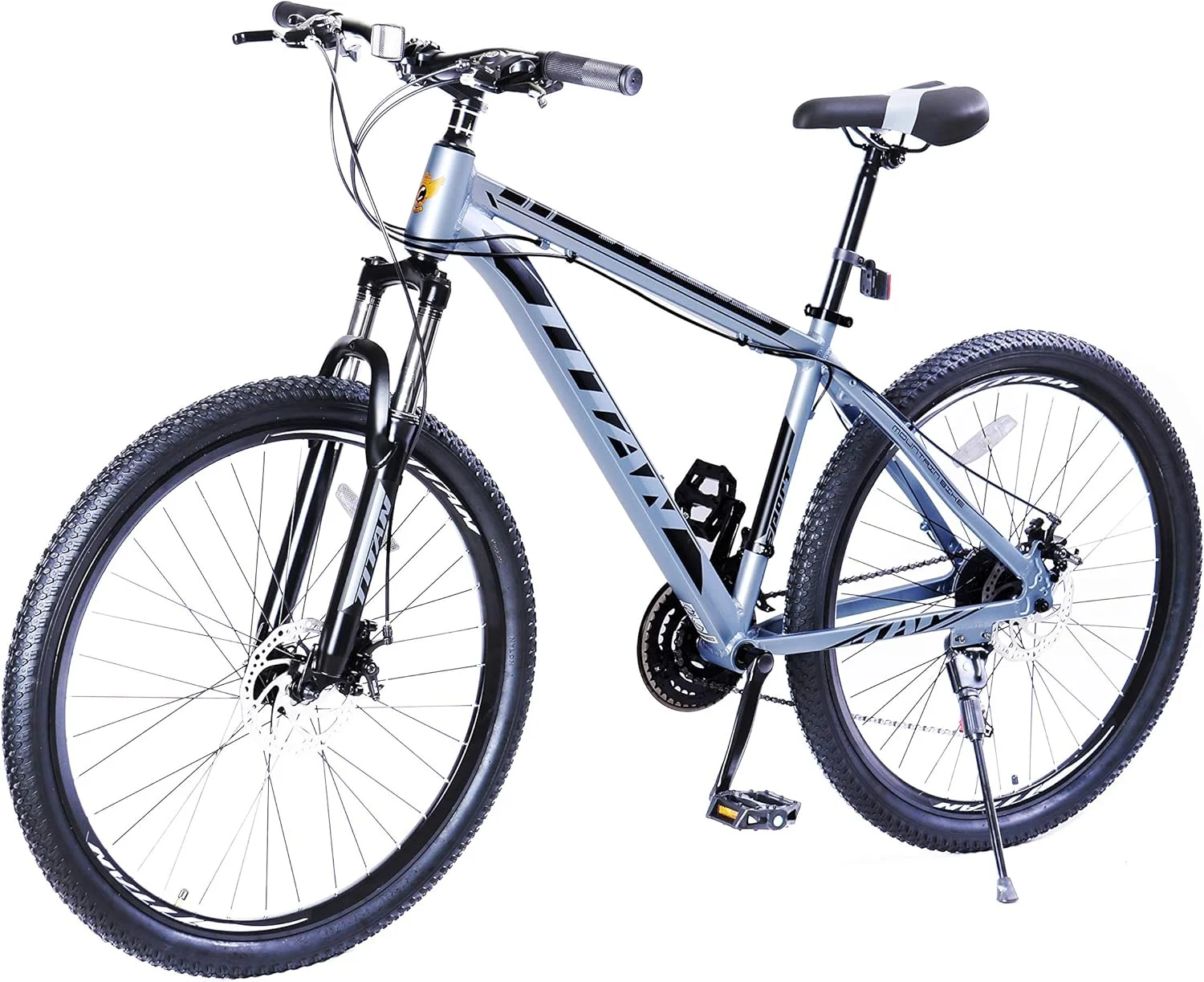 دوچرخه کوهستانی آلیاژ آلومینیوم Mogoo Titan سایز 24/26/27.5/29 اینچ، 21 دنده، دوچرخه بزرگسال، ترمز دیسکی مکانیکی، صندلی قابل تنظیم، 21 سرعته، دوچرخه تعلیق MTB برای مردان و زنان