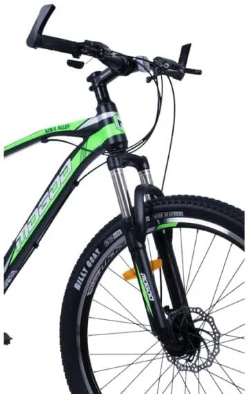 دوچرخه کوهستانی آلومینیومی Mogoo Nova با لاستیک های 26 اینچی، سیستم دنده 21 سرعته Shimano، ترمزهای دیسکی مکانیکی، صندلی قابل تنظیم، 21 دنده، دوچرخه MTB تعلیق دار برای مردان و زنان