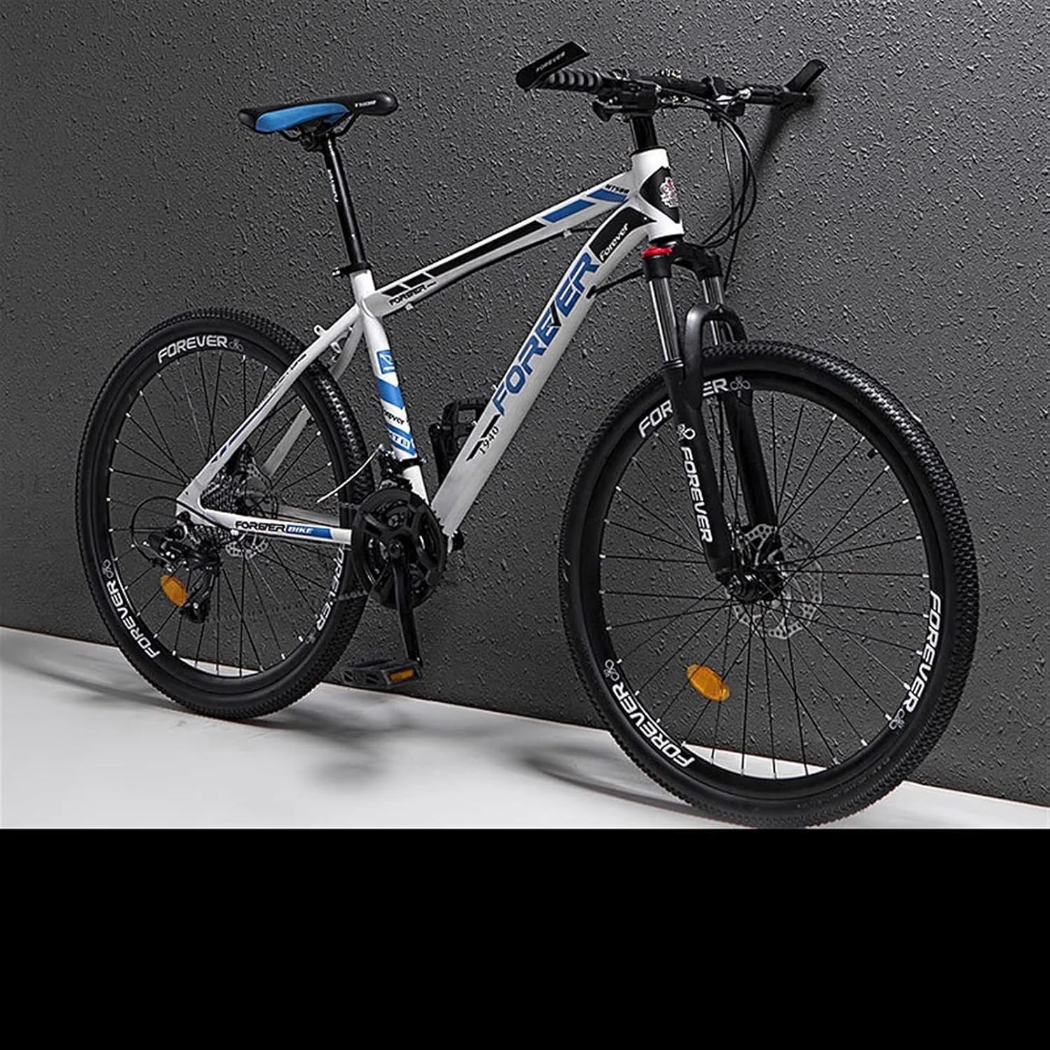 دوچرخه کوهستان کمک فنردار آبی آسمانی سفید