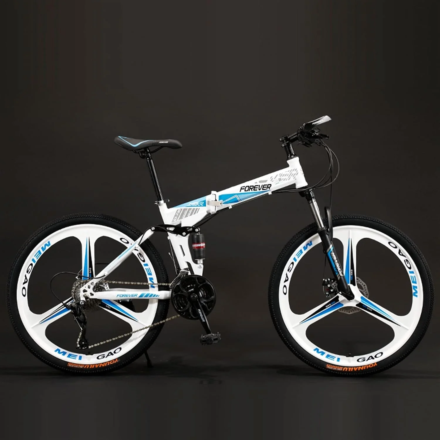 دوچرخه کوهستانی تاشو آبی سفید GT-730