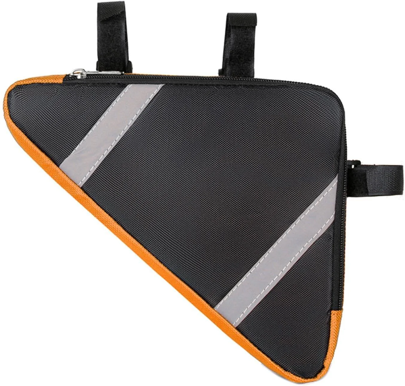 ست دو عددی کیف مثلثی بزرگ دوچرخه کوهستان، ضد آب، نصب روی میله جلویی - نارنجی قرمز - 29.5cm*19.5cm*5.5cm