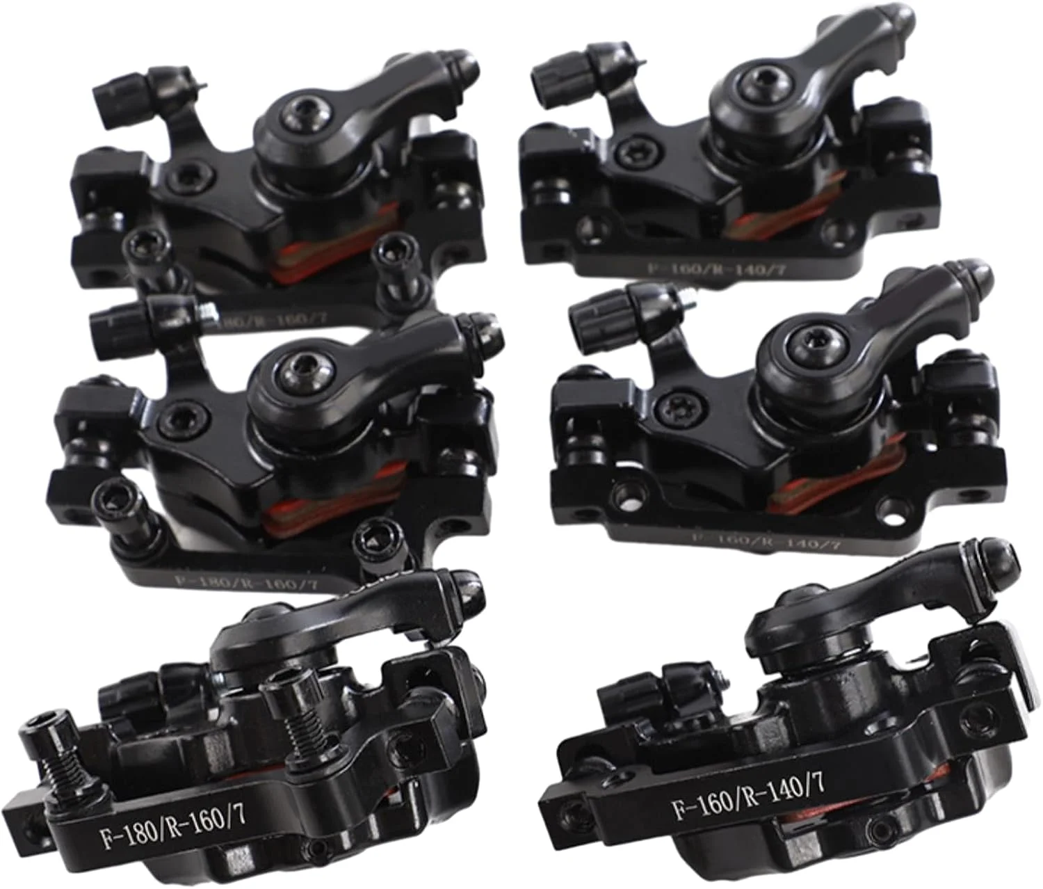 دو عدد ترمز دیسکی دوچرخه، ترمز دیسکی دوچرخه کوهستان، لوازم جانبی ترمز دیسکی سرعت متغیر - عقب 160-180 - مشکی