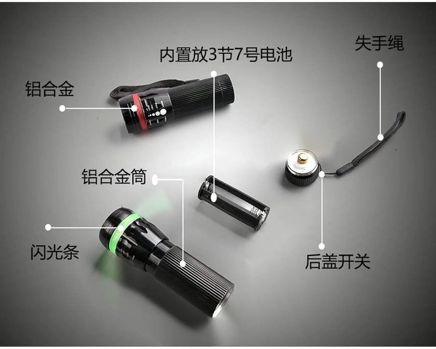 چراغ قوه کوچک زوم دار جلو دوچرخه کوهستان - مشکی